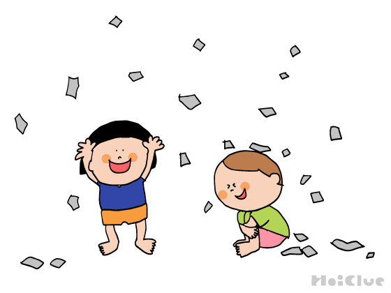 新聞びりびり～おもいっきり楽しめる室内遊び～