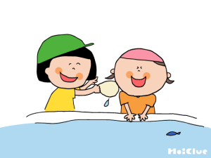 お化粧ポンポン～感触がおもしろい、繰り返したくなっちゃう水遊び～