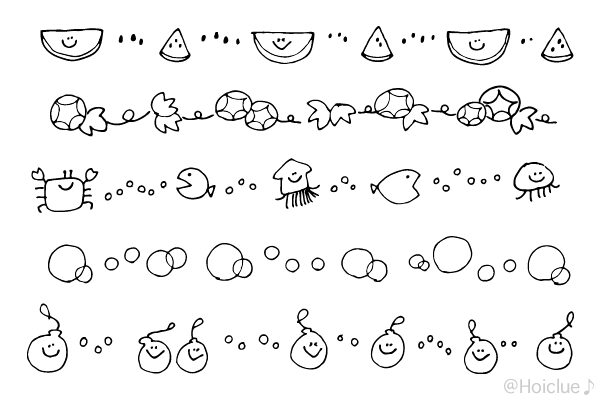 8月のイラスト（おたよりカット・ライン挿し絵）