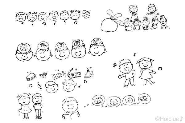 発表会にちなんだイラスト（おたよりカット・挿し絵）