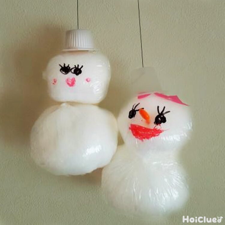 雪だるまオーナメント〜作り方がおもしろい♪フワフワ製作遊び〜