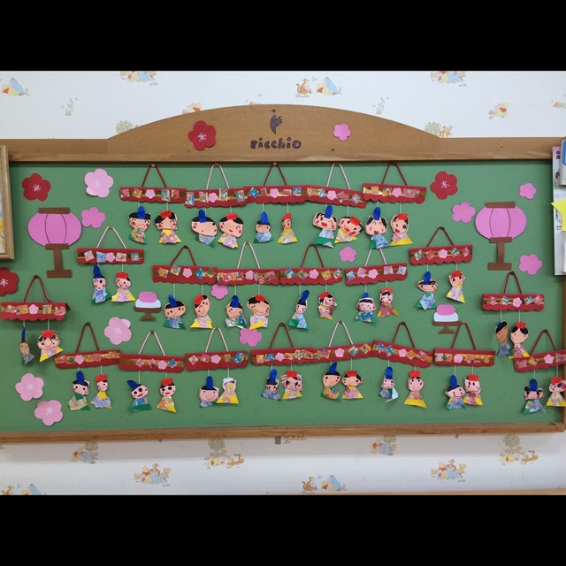 【みんなの投稿】3歳児 ひな祭り壁面