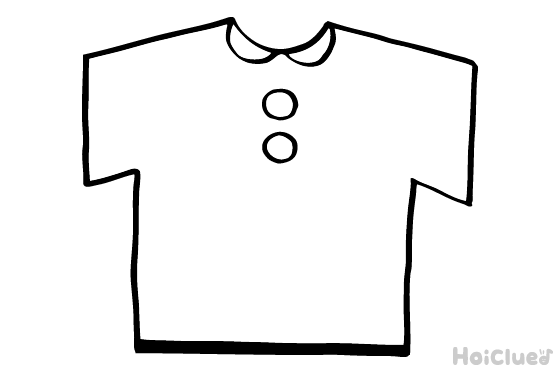 【ぬりえ】Tシャツ〜ボタン付きバージョン〜