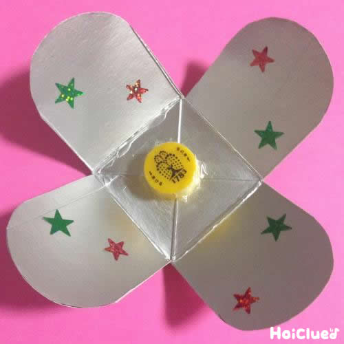 牛乳パックのくるくるコマ〜乳児さんから楽しめる手作りおもちゃ〜