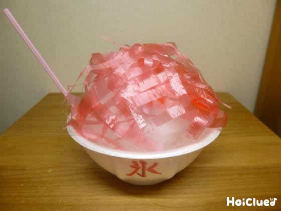 イチゴ味のふんわりかき氷〜暑い夏にぴったりの製作あそび〜