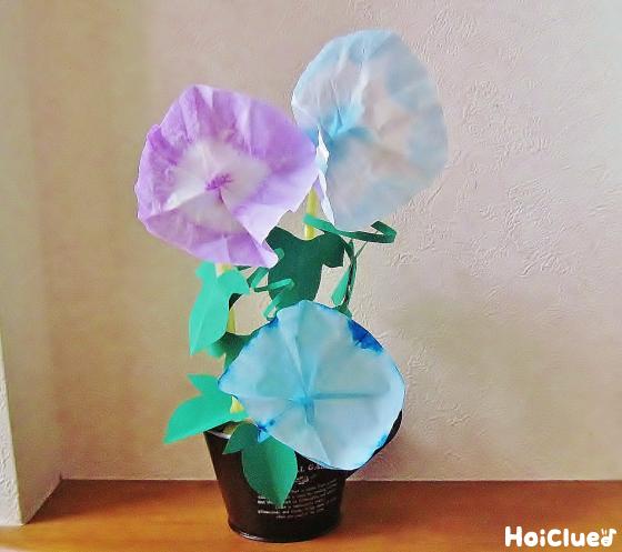 染め紙あさがお〜夏にぴったりの製作遊び〜