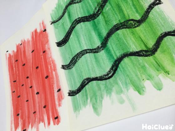 ジューシー！はじき絵スイカ〜夏にぴったりの製作遊び〜