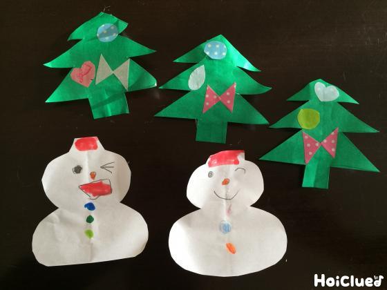 折り紙雪だるま＆ツリー〜クリスマス飾りにぴったりの製作遊び〜