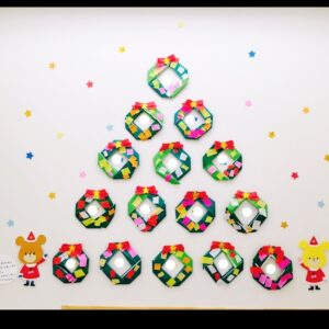 クリスマスリース折り紙