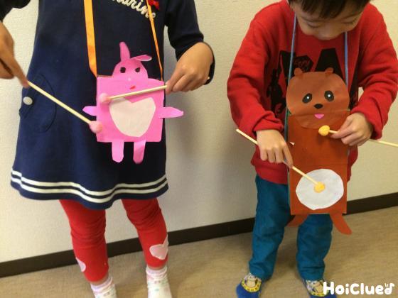 アニマル太鼓〜たたいてワクワク！手作り楽器〜