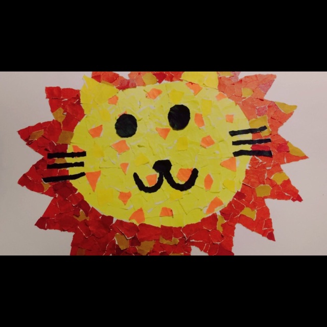 【みんなの投稿】【ライオンのちぎり絵】
