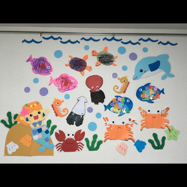 【みんなの投稿】☆3歳児８月壁面