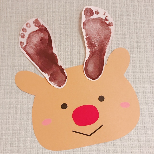 【みんなの投稿】足形でトナカイさんを作りました⑅◡̈*