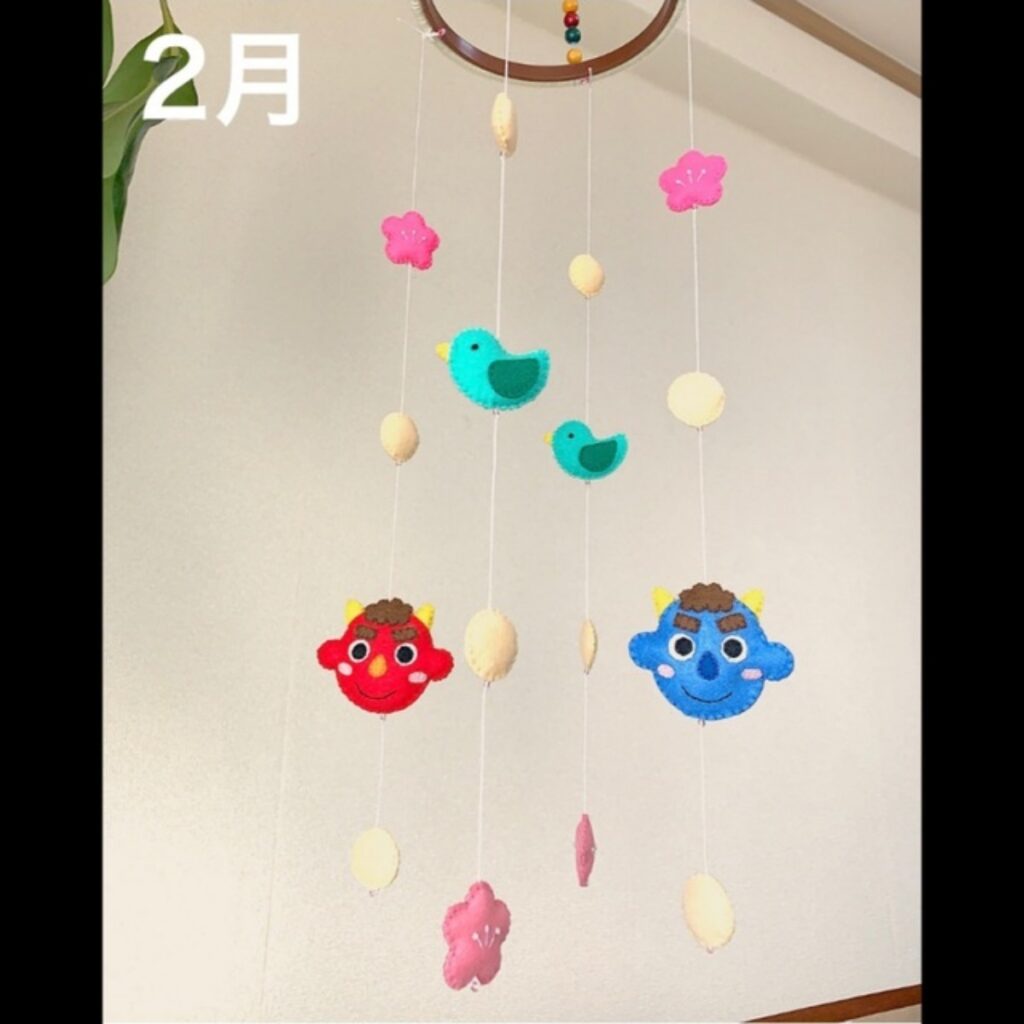 【みんなの投稿】✂︎季節のモビール (2月用)