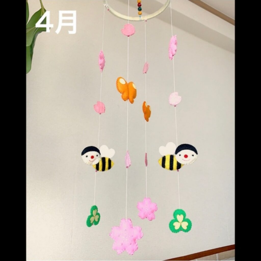 【みんなの投稿】✂︎季節のモビール (4月用)