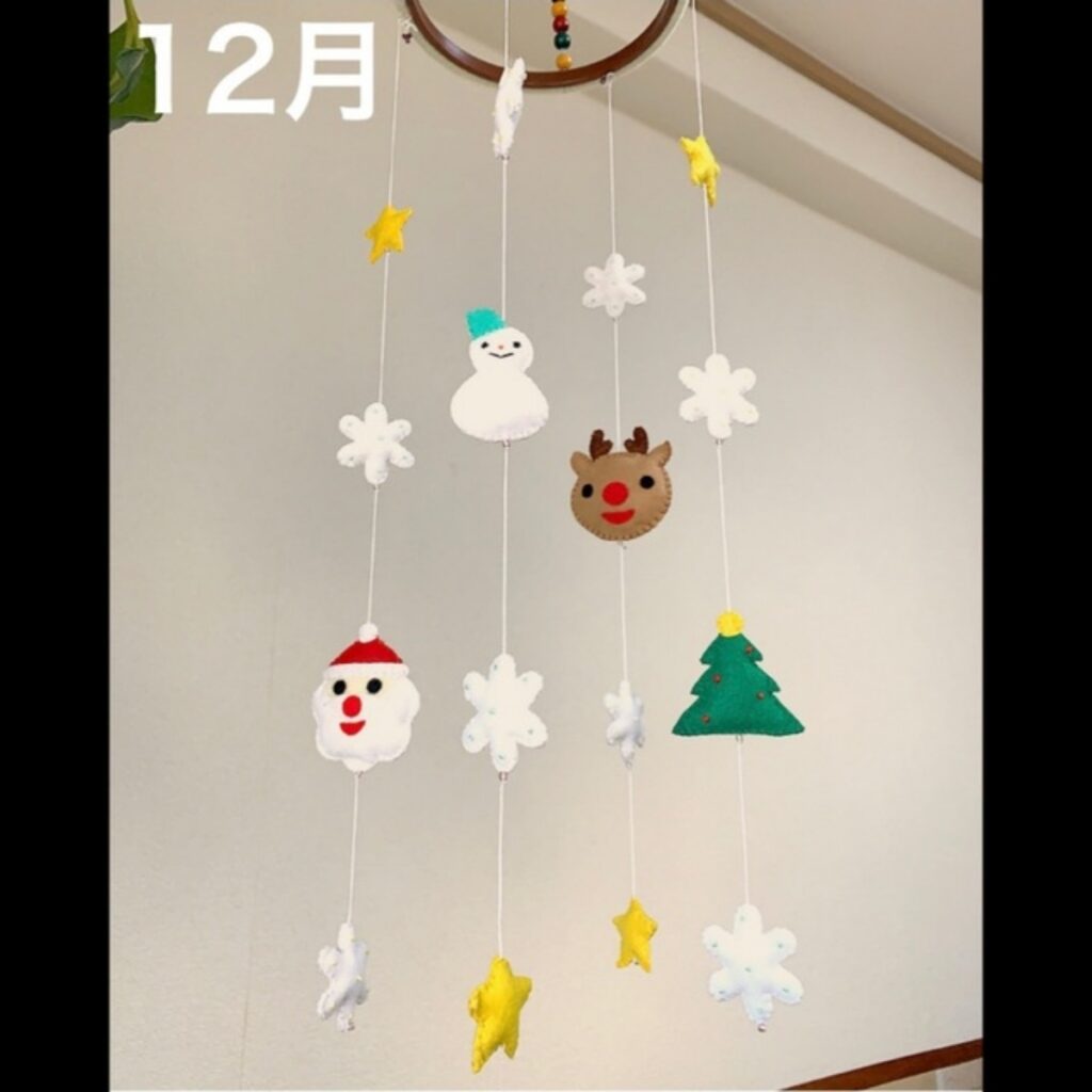 【みんなの投稿】✂︎季節のモビール (12月用)