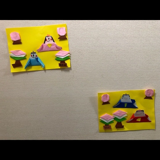 【みんなの投稿】4歳児 折り紙(お雛様)