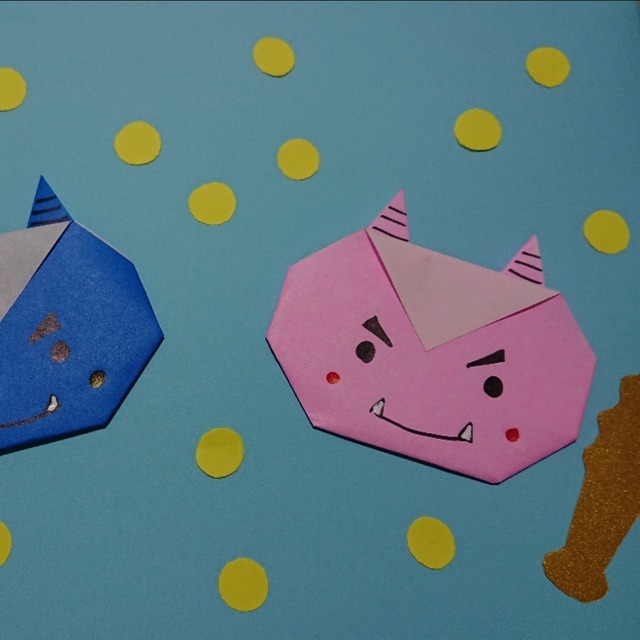 【みんなの投稿】折り紙で鬼を作りました‼️