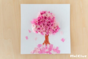 ぎゅっと押すと、桜が咲いた！春を感じる制作あそび〜素材／フラワーペーパー〜