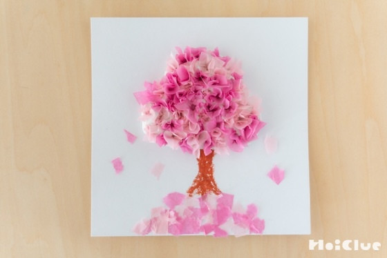 ぎゅっと押すと、桜が咲いた！春を感じる制作あそび〜素材／フラワーペーパー〜
