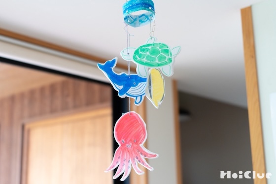 遊んで飾れる！海の生き物つりモビール〜素材／発泡スチロール皿〜