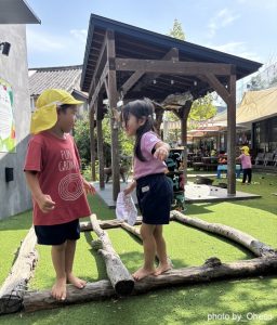 木を置いただけ。でも、遊びは無限。（佐賀県佐賀市ーおへそこども園）